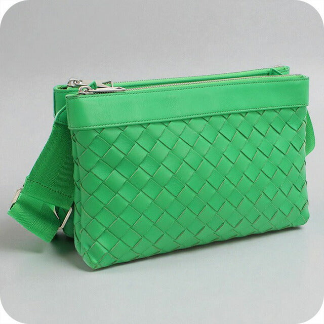 二手 Bottega Veneta 斜挎单肩包 男士品牌 BOTTEGA VENETA Intrecciato 皮革绿色包 USDBO96665011