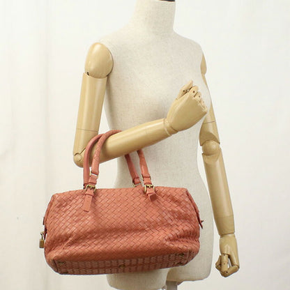 中古 ボッテガヴェネタ ミニボストン レディース ブランド BOTTEGA VENETA イントレチャート レザー 173398 V00A2 6810 ピンク バッグ USDBO96705011