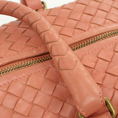 中古 ボッテガヴェネタ ミニボストン レディース ブランド BOTTEGA VENETA イントレチャート レザー 173398 V00A2 6810 ピンク バッグ USDBO96705011
