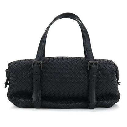 中古 ボッテガヴェネタ ミニボストン レディース ブランド BOTTEGA VENETA イントレチャート レザー ブラック バッグ USDBO96707011