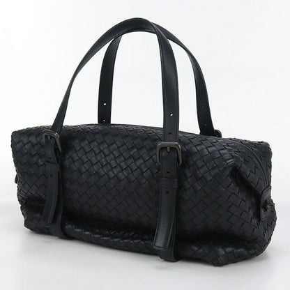 中古 ボッテガヴェネタ ミニボストン レディース ブランド BOTTEGA VENETA イントレチャート レザー ブラック バッグ USDBO96707011
