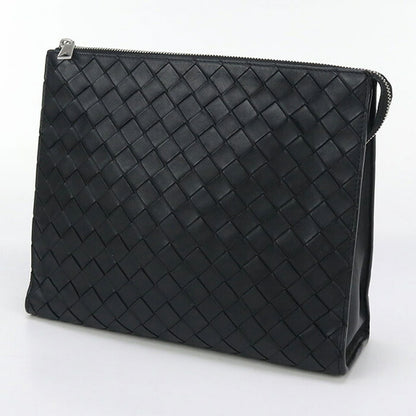 中古 ボッテガヴェネタ クラッチバッグ メンズ ブランド BOTTEGA VENETA イントレチャート レザー ブラック バッグ USDBO97400011