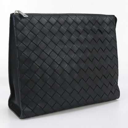 中古 ボッテガヴェネタ クラッチバッグ メンズ ブランド BOTTEGA VENETA イントレチャート レザー ブラック バッグ USDBO97400011