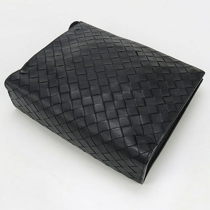 中古 ボッテガヴェネタ クラッチバッグ メンズ ブランド BOTTEGA VENETA イントレチャート レザー ブラック バッグ USDBO97400011