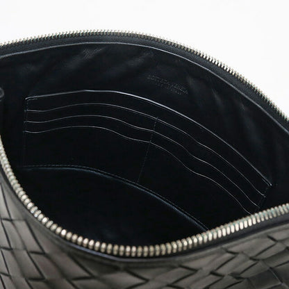 中古 ボッテガヴェネタ クラッチバッグ メンズ ブランド BOTTEGA VENETA イントレチャート レザー ブラック バッグ USDBO97400011