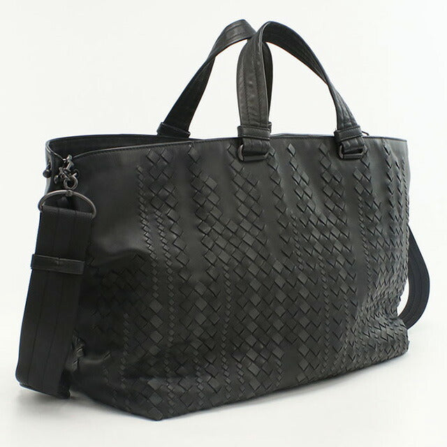 中古 ボッテガヴェネタ トートバッグ メンズ ブランド BOTTEGA VENETA イントレチャート 2WAYトートバッグ レザー ブラック バッグ USDBO98358011