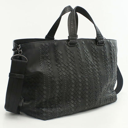 中古 ボッテガヴェネタ トートバッグ メンズ ブランド BOTTEGA VENETA イントレチャート 2WAYトートバッグ レザー ブラック バッグ USDBO98358011