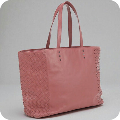 中古 ボッテガヴェネタ トートバッグ レディース ブランド BOTTEGA VENETA イントレチャート レザー 386812 ピンク バッグ USDBO98360011