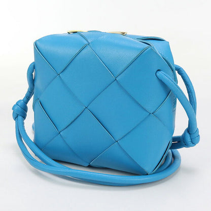 中古 ボッテガヴェネタ 斜め掛け ショルダーバッグ レディース ブランド BOTTEGA VENETA イントレチャート ミニカセット カメラバッグ 701915 ブルー バッグ USDBO98407011