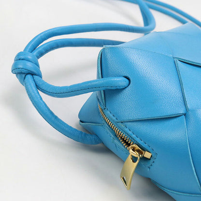 中古 ボッテガヴェネタ 斜め掛け ショルダーバッグ レディース ブランド BOTTEGA VENETA イントレチャート ミニカセット カメラバッグ 701915 ブルー バッグ USDBO98407011