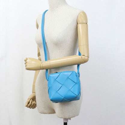 中古 ボッテガヴェネタ 斜め掛け ショルダーバッグ レディース ブランド BOTTEGA VENETA イントレチャート ミニカセット カメラバッグ 701915 ブルー バッグ USDBO98407011