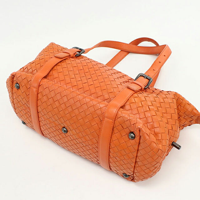 中古 ボッテガヴェネタ ミニボストン レディース ブランド BOTTEGA VENETA イントレチャート レザー 272801 V0016 7561 オレンジ バッグ USDBO98501011