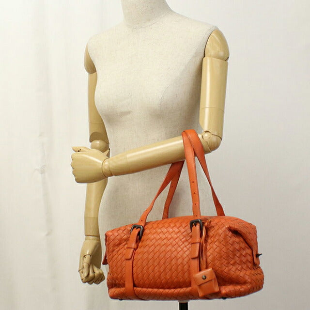 中古 ボッテガヴェネタ ミニボストン レディース ブランド BOTTEGA VENETA イントレチャート レザー 272801 V0016 7561 オレンジ バッグ USDBO98501011