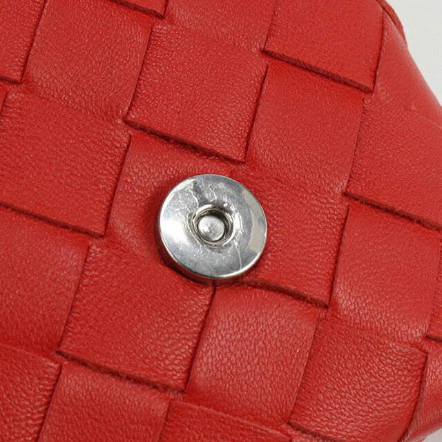 中古 ボッテガヴェネタ 斜め掛け ショルダーバッグ レディース ブランド BOTTEGA VENETA イントレチャート レザー レッド バッグ USDBO99248011