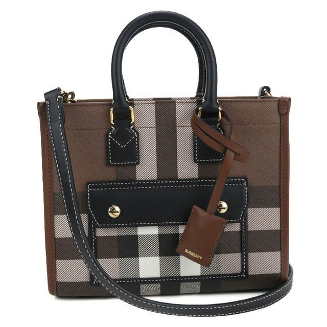 Used Burberry Handbag Ladies Brand BURBERRY Burberry Check Freya 2WAY Mini 81122281 Brown Bag USDBU100834011