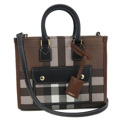 Used Burberry Handbag Ladies Brand BURBERRY Burberry Check Freya 2WAY Mini 81122281 Brown Bag USDBU100834011