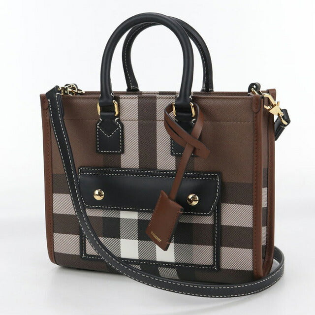 Used Burberry Handbag Ladies Brand BURBERRY Burberry Check Freya 2WAY Mini 81122281 Brown Bag USDBU100834011