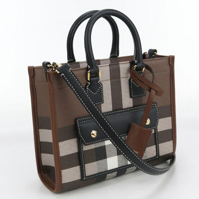 Used Burberry Handbag Ladies Brand BURBERRY Burberry Check Freya 2WAY Mini 81122281 Brown Bag USDBU100834011