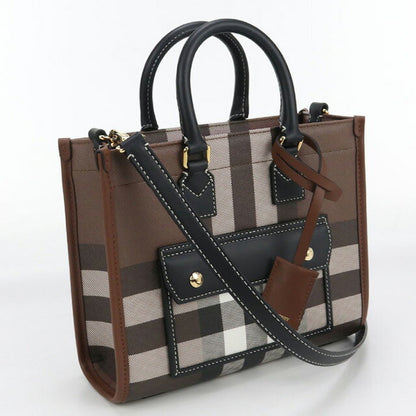 Used Burberry Handbag Ladies Brand BURBERRY Burberry Check Freya 2WAY Mini 81122281 Brown Bag USDBU100834011