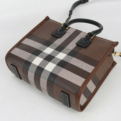 Used Burberry Handbag Ladies Brand BURBERRY Burberry Check Freya 2WAY Mini 81122281 Brown Bag USDBU100834011