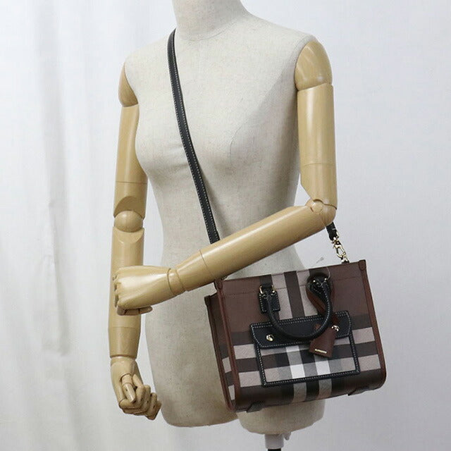 Used Burberry Handbag Ladies Brand BURBERRY Burberry Check Freya 2WAY Mini 81122281 Brown Bag USDBU100834011