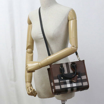 Used Burberry Handbag Ladies Brand BURBERRY Burberry Check Freya 2WAY Mini 81122281 Brown Bag USDBU100834011