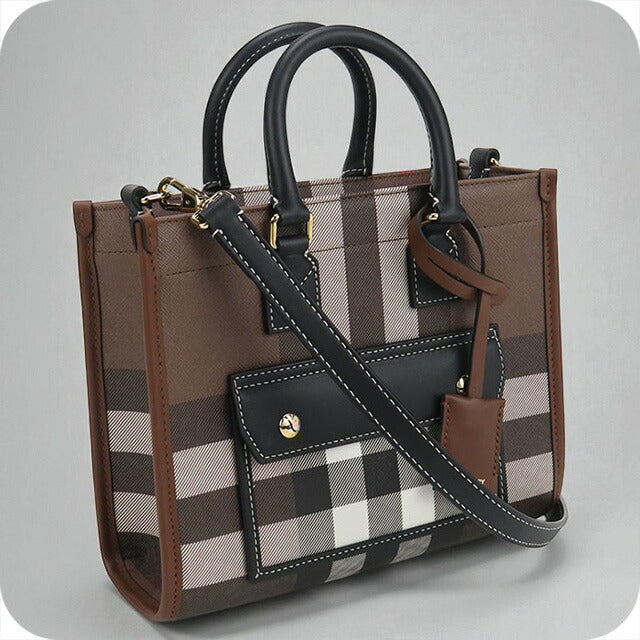 Used Burberry Handbag Ladies Brand BURBERRY Burberry Check Freya 2WAY Mini 81122281 Brown Bag USDBU100834011