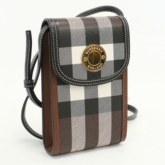 中古 バーバリー 斜め掛け ショルダーバッグ レディース ブランド BURBERRY フォンポーチ レザー ブラウン バッグ USDBU104300011