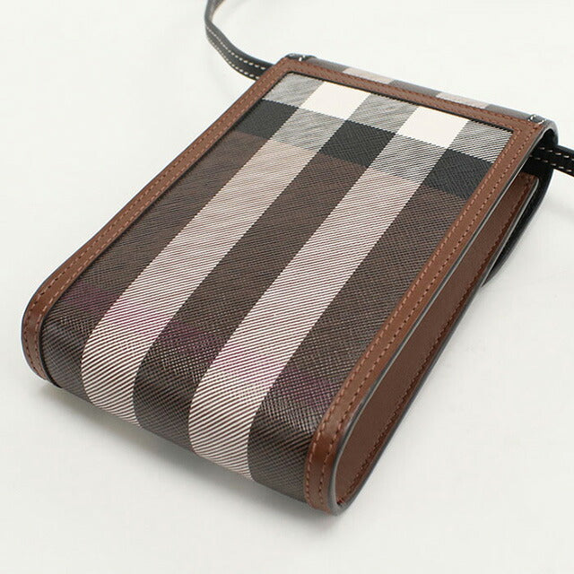 中古 バーバリー 斜め掛け ショルダーバッグ レディース ブランド BURBERRY フォンポーチ レザー ブラウン バッグ USDBU104300011