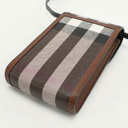 中古 バーバリー 斜め掛け ショルダーバッグ レディース ブランド BURBERRY フォンポーチ レザー ブラウン バッグ USDBU104300011