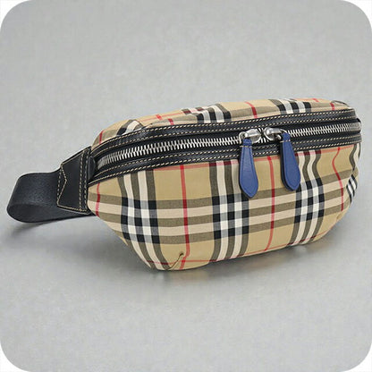 二手 Burberry Body Bag 男士品牌 BURBERRY Nova 格纹腰包 米色包 USDBU104682011