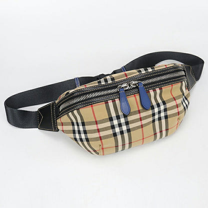 二手 Burberry Body Bag 男士品牌 BURBERRY Nova 格纹腰包 米色包 USDBU104682011