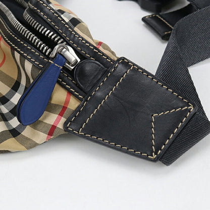 二手 Burberry Body Bag 男士品牌 BURBERRY Nova 格纹腰包 米色包 USDBU104682011