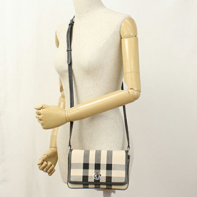 BURBERRY ストライプ ポーチ カラビナ付き 2325DBF0-FD47-4917-9F75-