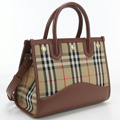 Used Burberry tote bag ladies brand BURBERRY Burberry check 2WAY beige USDBU110833011