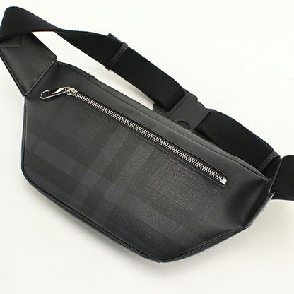 中古 バーバリー ボディバッグ メンズ ブランド BURBERRY バーバリーチェック ベルトバッグ 8014237 ブラック USDBU114657011