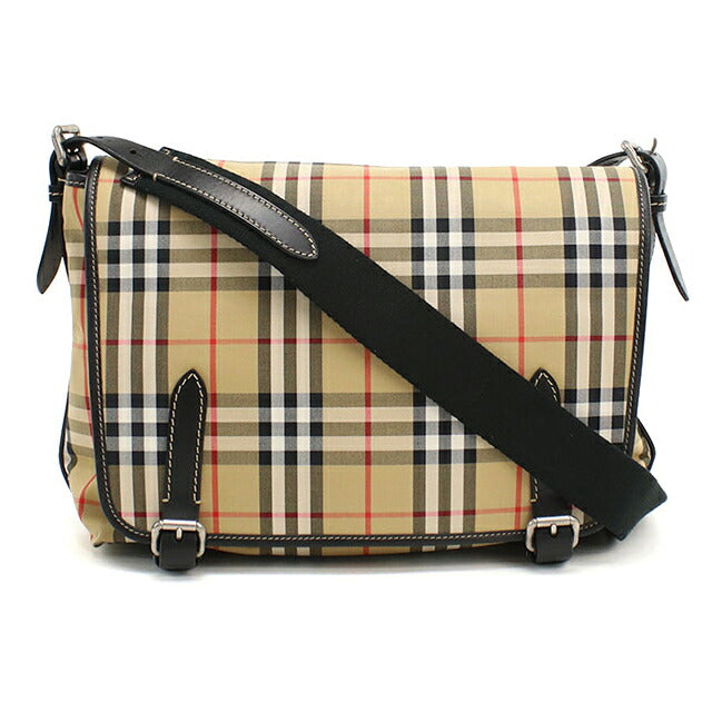 中古 バーバリー 斜め掛け ショルダーバッグ ユニセックス ブランド BURBERRY ノバチェック メッセンジャーバッグ 4077391 ベージュ USDBU114850011