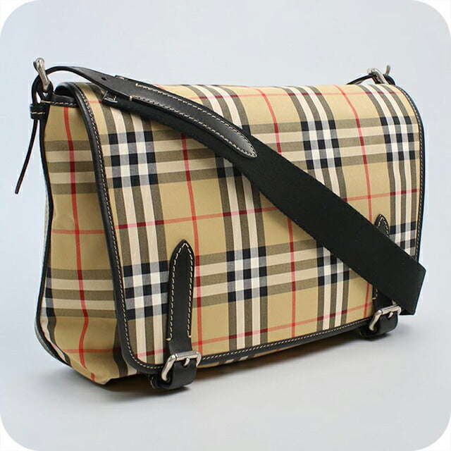 中古 バーバリー 斜め掛け ショルダーバッグ ユニセックス ブランド BURBERRY ノバチェック メッセンジャーバッグ 4077391 ベージュ USDBU114850011