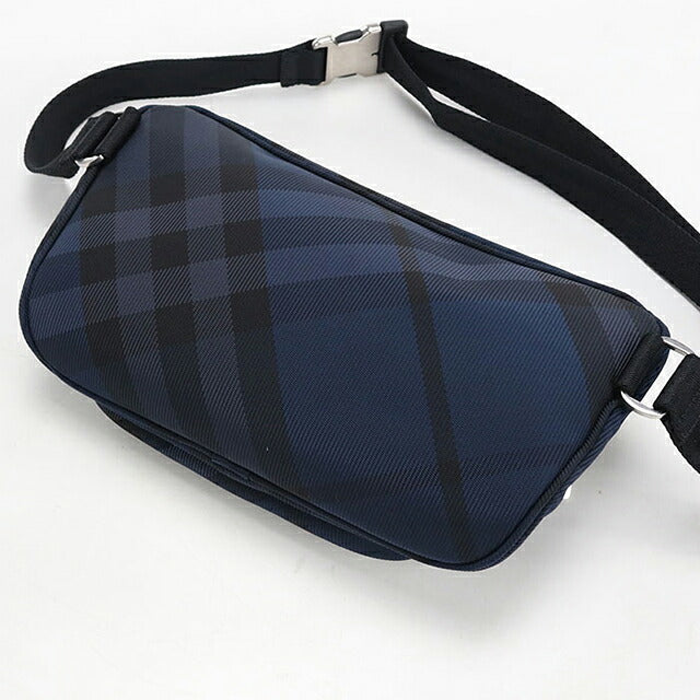 中古 バーバリー ボディバッグ メンズ ブランド BURBERRY バーバリーチェック ベルトバッグ 8114616 ネイビー USDBU117981011