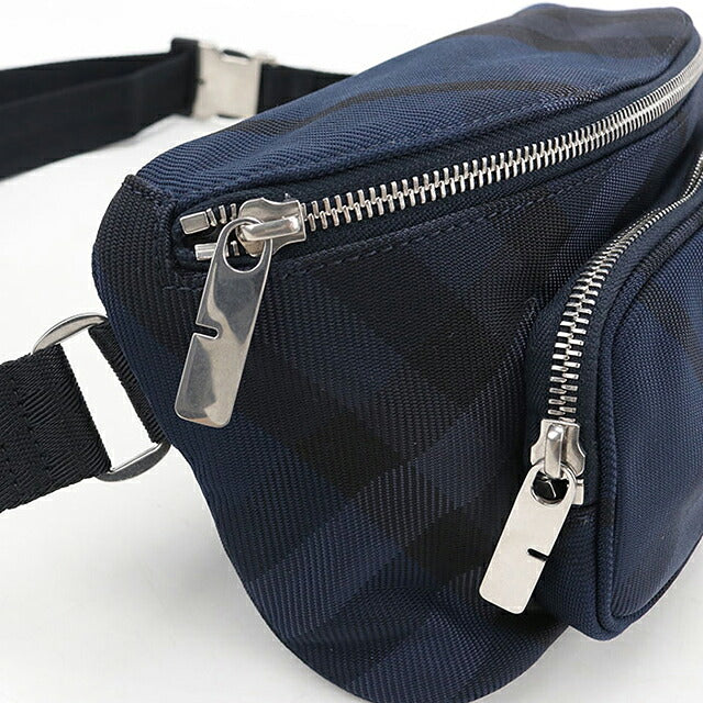 中古 バーバリー ボディバッグ メンズ ブランド BURBERRY バーバリーチェック ベルトバッグ 8114616 ネイビー USDBU117981011