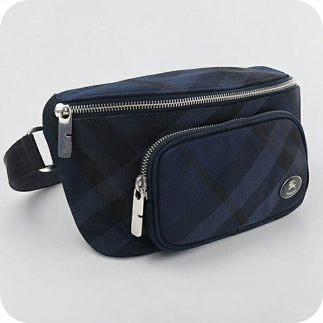 中古 バーバリー ボディバッグ メンズ ブランド BURBERRY バーバリーチェック ベルトバッグ 8114616 ネイビー USDBU117981011
