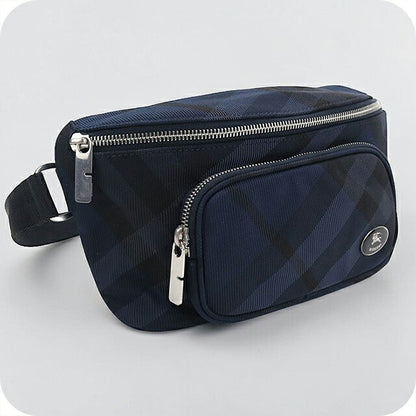 中古 バーバリー ボディバッグ メンズ ブランド BURBERRY バーバリーチェック ベルトバッグ 8114616 ネイビー USDBU117981011