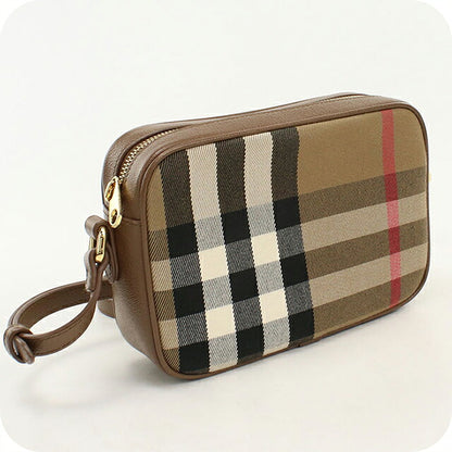中古 バーバリー ショルダーバッグ レディース ブランド BURBERRY ノバチェック SMALL CAMERA MX 8085713 ブラウン USDBU120908011