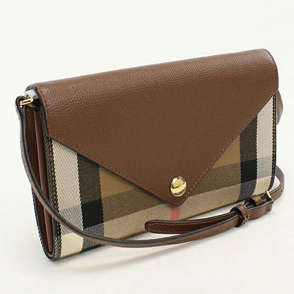 中古 バーバリー チェーンウォレット レディース ブランド BURBERRY ハウスチェック ショルダーバッグ ブラウン USDBU120975011