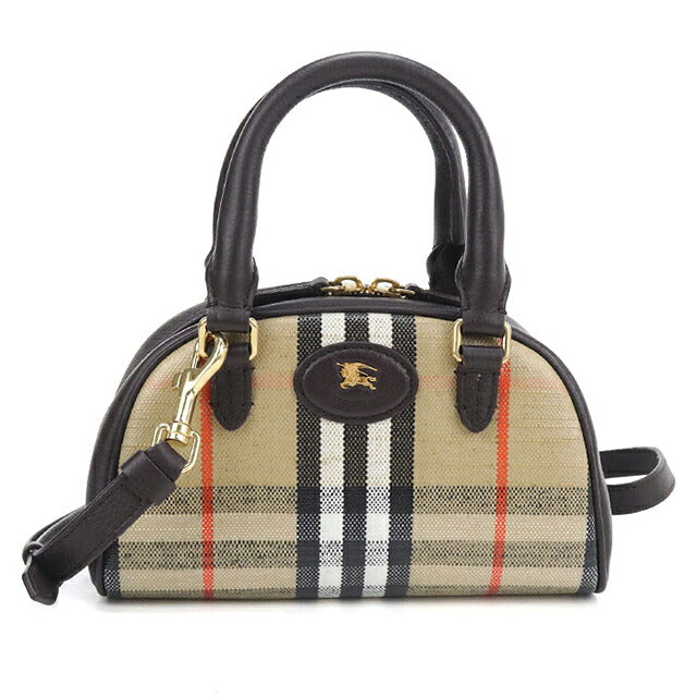 二手 Burberry 手提包 女士品牌 BURBERRY Burberry 格纹迷你高地保龄球包 8115281 米色 USDBU121211011