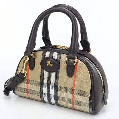 Used Burberry Handbag Ladies Brand BURBERRY Burberry Check Mini Highland Bowling Bag 8115281 Beige USDBU121211011