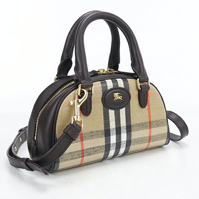 Used Burberry Handbag Ladies Brand BURBERRY Burberry Check Mini Highland Bowling Bag 8115281 Beige USDBU121211011