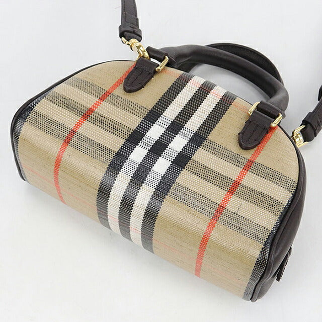 Used Burberry Handbag Ladies Brand BURBERRY Burberry Check Mini Highland Bowling Bag 8115281 Beige USDBU121211011