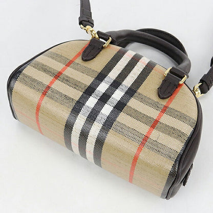 Used Burberry Handbag Ladies Brand BURBERRY Burberry Check Mini Highland Bowling Bag 8115281 Beige USDBU121211011
