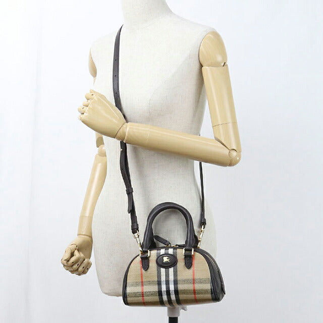 Used Burberry Handbag Ladies Brand BURBERRY Burberry Check Mini Highland Bowling Bag 8115281 Beige USDBU121211011